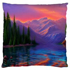 Magnificent Sunset Standard Premium Plush Fleece Cushion Case (one Side) by GardenOfOphir