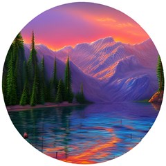 Magnificent Sunset Wooden Puzzle Round by GardenOfOphir