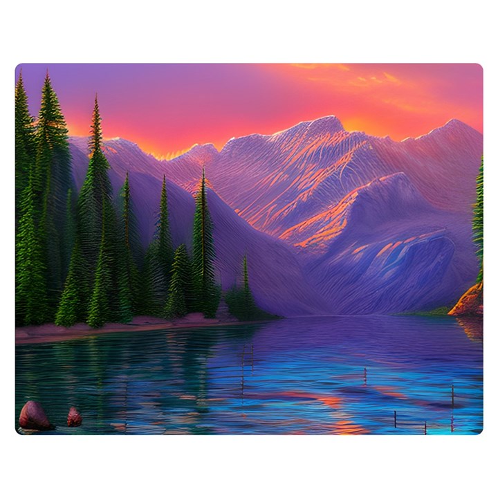 Magnificent Sunset One Side Premium Plush Fleece Blanket (Medium)