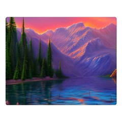 Magnificent Sunset One Side Premium Plush Fleece Blanket (large)