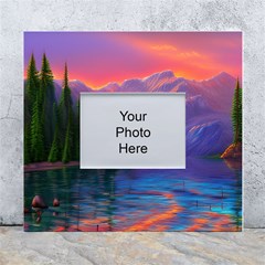 Magnificent Sunset White Wall Photo Frame 5  X 7  by GardenOfOphir