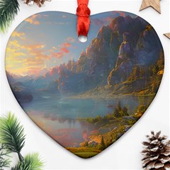 Marvelous Sunset Ornament (heart) by GardenOfOphir