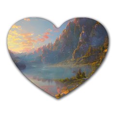 Marvelous Sunset Heart Mousepad by GardenOfOphir