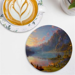 Marvelous Sunset Uv Print Round Tile Coaster by GardenOfOphir