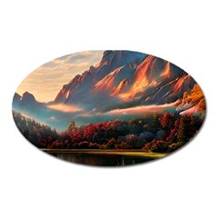 Opulent Sunset Oval Magnet by GardenOfOphir