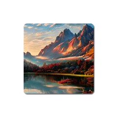 Opulent Sunset Square Magnet by GardenOfOphir