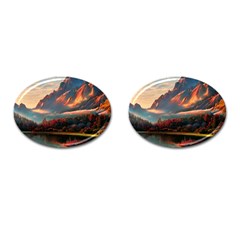 Opulent Sunset Cufflinks (oval) by GardenOfOphir