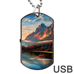 Opulent Sunset Dog Tag Usb Flash (two Sides) by GardenOfOphir