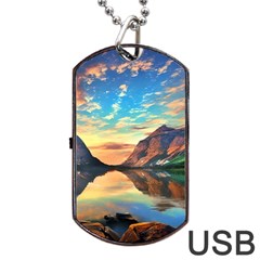 Portentous Sunset Dog Tag Usb Flash (one Side) by GardenOfOphir