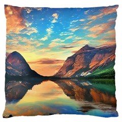 Portentous Sunset Large Cushion Case (one Side) by GardenOfOphir