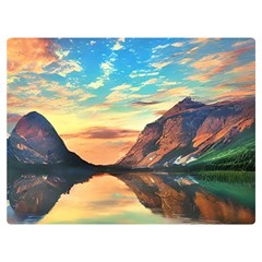 Portentous Sunset One Side Premium Plush Fleece Blanket (extra Small) by GardenOfOphir