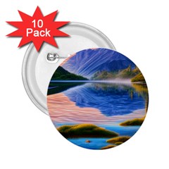 Romantic Lake Sunset 2 25  Buttons (10 Pack)  by GardenOfOphir