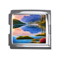 Romantic Lake Sunset Mega Link Italian Charm (18mm) by GardenOfOphir