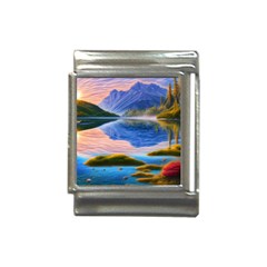 Romantic Lake Sunset Italian Charm (13mm) by GardenOfOphir