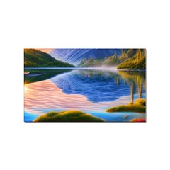 Romantic Lake Sunset Sticker (rectangular) by GardenOfOphir