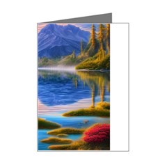 Romantic Lake Sunset Mini Greeting Card by GardenOfOphir