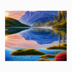 Romantic Lake Sunset Small Glasses Cloth by GardenOfOphir