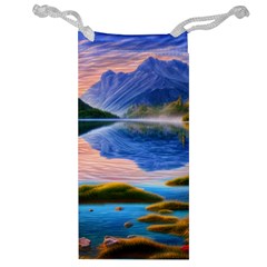 Romantic Lake Sunset Jewelry Bag by GardenOfOphir