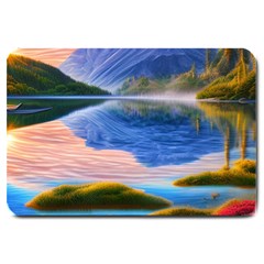 Romantic Lake Sunset Large Doormat by GardenOfOphir