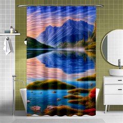 Romantic Lake Sunset Shower Curtain 48  X 72  (small)  by GardenOfOphir