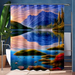 Romantic Lake Sunset Shower Curtain 60  X 72  (medium)  by GardenOfOphir