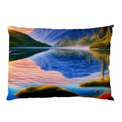 Romantic Lake Sunset Pillow Case (two Sides) by GardenOfOphir