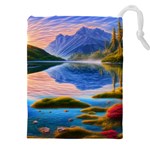 Romantic Lake Sunset Drawstring Pouch (5XL) Front