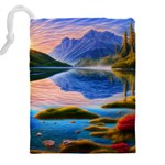 Romantic Lake Sunset Drawstring Pouch (5XL) Back