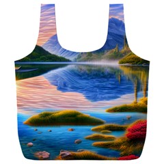 Romantic Lake Sunset Full Print Recycle Bag (xxxl) by GardenOfOphir