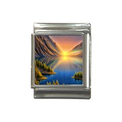 Remarkable Lake Sunset Italian Charm (13mm) by GardenOfOphir