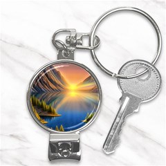 Remarkable Lake Sunset Nail Clippers Key Chain by GardenOfOphir