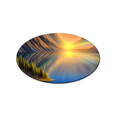 Remarkable Lake Sunset Sticker Oval (10 Pack) by GardenOfOphir