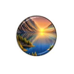 Remarkable Lake Sunset Hat Clip Ball Marker by GardenOfOphir