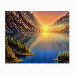 Remarkable Lake Sunset Small Glasses Cloth by GardenOfOphir