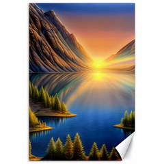 Remarkable Lake Sunset Canvas 24  X 36  by GardenOfOphir