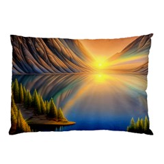 Remarkable Lake Sunset Pillow Case by GardenOfOphir