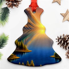 Remarkable Lake Sunset Ornament (christmas Tree)  by GardenOfOphir