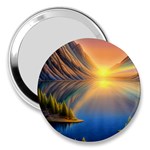 Remarkable Lake Sunset 3  Handbag Mirrors Front