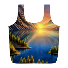 Remarkable Lake Sunset Full Print Recycle Bag (l)