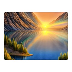 Remarkable Lake Sunset Premium Plush Fleece Blanket (mini) by GardenOfOphir