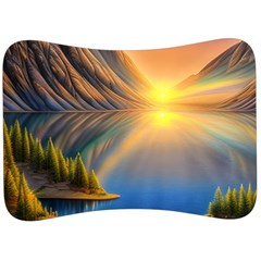 Remarkable Lake Sunset Velour Seat Head Rest Cushion by GardenOfOphir