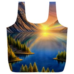 Remarkable Lake Sunset Full Print Recycle Bag (xxl) by GardenOfOphir