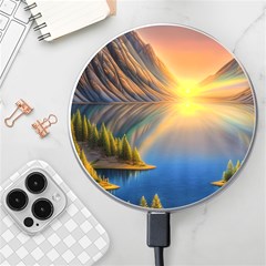 Remarkable Lake Sunset Wireless Fast Charger(white) by GardenOfOphir