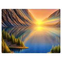 Remarkable Lake Sunset Premium Plush Fleece Blanket (extra Small) by GardenOfOphir