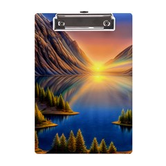 Remarkable Lake Sunset A5 Acrylic Clipboard by GardenOfOphir