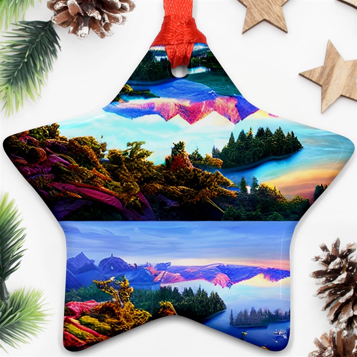 Solemn Soft Pastel Sunset Ornament (Star)