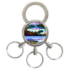 Solemn Soft Pastel Sunset 3-ring Key Chain by GardenOfOphir