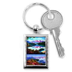 Solemn Soft Pastel Sunset Key Chain (rectangle) by GardenOfOphir