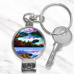 Solemn Soft Pastel Sunset Nail Clippers Key Chain by GardenOfOphir