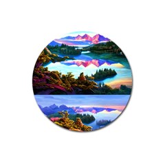 Solemn Soft Pastel Sunset Magnet 3  (round) by GardenOfOphir